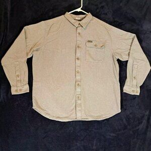 Columbia Shirt Mens XL Long Sleeve Gray Pockets Button Front Outdoor Regular Fit